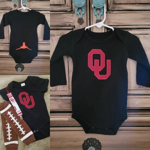 OU Sooners Longsleeve Onesie, Officially Licensed